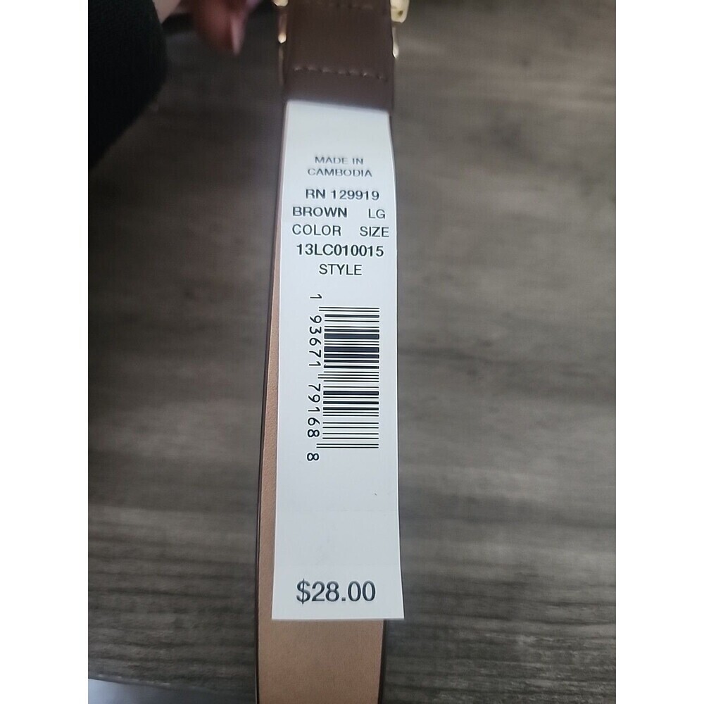 NEW Lauren Conrad Faux Leather Belt BROWN Gold Buckle SIZE LARGE - Picture 6 of 7